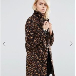 ASOS Slim Coat In Leopard Print - Multi / US 4